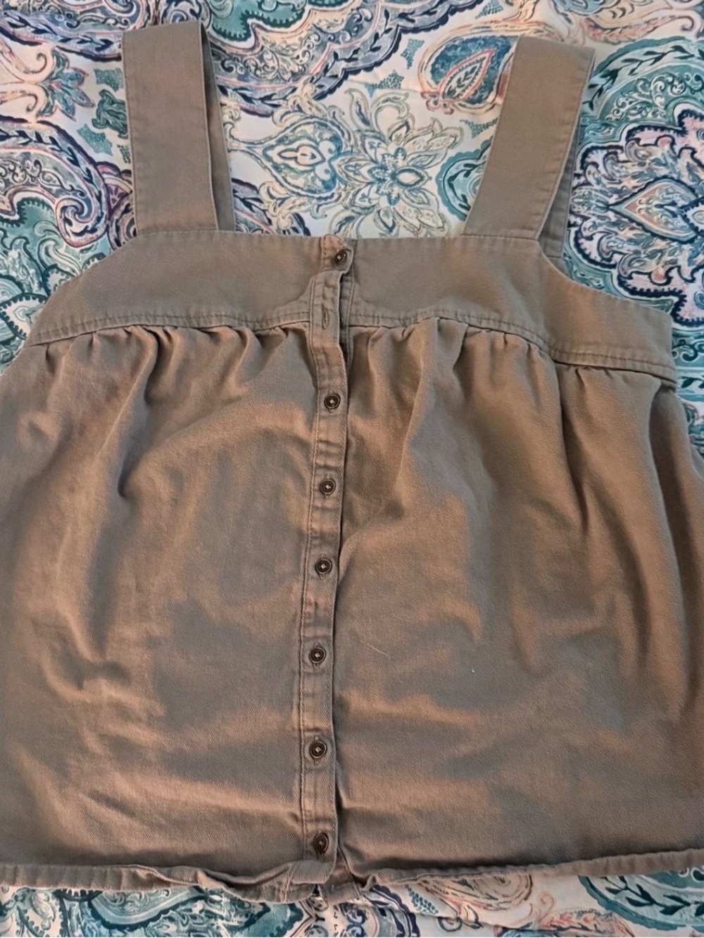 Old Navy Olive Tank with Button Front